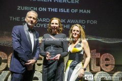 Zurich on the Isle of Man winners of The Standard Bank Award for Employer of the Year. Presented by Lee Francis, Standard Bank and host Juliet Mann. Awards for Excellence 2025. Photo by Callum Staley (CJS Photography)