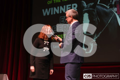 Evie Roberts, Disability Sportsperson of the Year (Equestrian) with host James Davis. Isle of Man Sports Awards 2024. Photo by Callum Staley (CJS Photography)