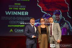 Crowe IOM Sports Team of the Year Callum & Ryan Crowe (Motorsport). Isle of Man Sports Awards 2025. Photo by Callum Staley (CJS Photography)