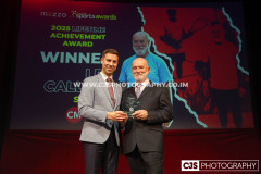 CM Partners Lifetime Achievement Award Winner Les Callow (Squash). Isle of Man Sports Awards 2025. Photo by Callum Staley (CJS Photography)
