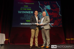 Andrew Farnworth the Chair of IOM Tennis collecting Sportsman of the Year on behalf of Billy Harris (Tennis). Isle of Man Sports Awards 2025. Photo by Callum Staley (CJS Photography)