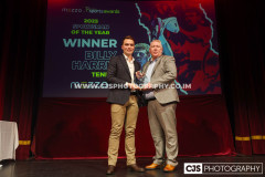Andrew Farnworth the Chair of IOM Tennis collecting Sportsman of the Year on behalf of Billy Harris (Tennis). Isle of Man Sports Awards 2025. Photo by Callum Staley (CJS Photography)