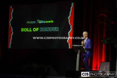 John Watterson MBE sharing the Roll of Honour. Isle of Man Sports Awards 2025. Photo by Callum Staley (CJS Photography)