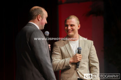 Rob Pritchard, host of Isle of Man Sports Awards 2025 with Guest of honour, GB Track Cyclist Matt Richardson. Isle of Man Sports Awards 2025. Photo by Callum Staley (CJS Photography)