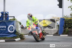 Blackford’s Pre-TT Classic Road Races, Race 4 3 Wheeling Sidecar Classic Race 1. Castletown Corner. Photo by Callum Staley (CJS Photography)