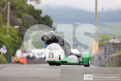 Blackford’s Pre-TT Classic Road Races, Race 4 3 Wheeling Sidecar Classic Race 1. Castletown Corner. Photo by Callum Staley (CJS Photography)