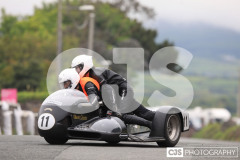 Blackford’s Pre-TT Classic Road Races, Race 4 3 Wheeling Sidecar Classic Race 1. Castletown Corner. Photo by Callum Staley (CJS Photography)