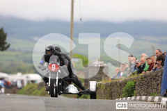 Blackford’s Pre-TT Classic Road Races, Race 4 3 Wheeling Sidecar Classic Race 1. Castletown Corner. Photo by Callum Staley (CJS Photography)