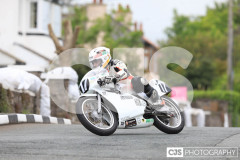 Blackford’s Pre-TT Classic Road Races, Race 6 Quine & Cubbon Printers 250cc Classic & 125cc Post Classic Race. Castletown Corner. Photo by Callum Staley (CJS Photography)