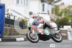 Blackford’s Pre-TT Classic Road Races, Race 6 Quine & Cubbon Printers 250cc Classic & 125cc Post Classic Race. Castletown Corner. Photo by Callum Staley (CJS Photography)