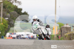 Blackford’s Pre-TT Classic Road Races, Race 6 Quine & Cubbon Printers 250cc Classic & 125cc Post Classic Race. Castletown Corner. Photo by Callum Staley (CJS Photography)