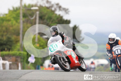Blackford’s Pre-TT Classic Road Races, Race 6 Quine & Cubbon Printers 250cc Classic & 125cc Post Classic Race. Castletown Corner. Photo by Callum Staley (CJS Photography)