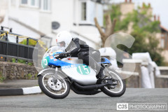 Blackford’s Pre-TT Classic Road Races, Race 6 Quine & Cubbon Printers 250cc Classic & 125cc Post Classic Race. Castletown Corner. Photo by Callum Staley (CJS Photography)