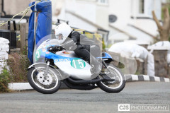 Blackford’s Pre-TT Classic Road Races, Race 6 Quine & Cubbon Printers 250cc Classic & 125cc Post Classic Race. Castletown Corner. Photo by Callum Staley (CJS Photography)