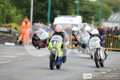 Blackford’s Pre-TT Classic Road Races, Race 6 Quine & Cubbon Printers 250cc Classic & 125cc Post Classic Race. Castletown Corner. Photo by Callum Staley (CJS Photography)