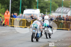 Blackford’s Pre-TT Classic Road Races, Race 6 Quine & Cubbon Printers 250cc Classic & 125cc Post Classic Race. Castletown Corner. Photo by Callum Staley (CJS Photography)