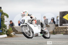 Blackford’s Pre-TT Classic Road Races, Race 6 Quine & Cubbon Printers 250cc Classic & 125cc Post Classic Race. Castletown Corner. Photo by Callum Staley (CJS Photography)