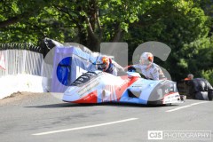 Sidecar Free Practice, Ballaugh Bridge. Isle of Man TT Races 2024. Photo by Callum Staley (CJS Photography)