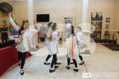 Arbory School Dancers 5 rehearsing for the Morris or Sword Dancing (Open) class. The Manx Music, Speech & Dance Festival 2025. Photo by Callum Staley (CJS Photography)