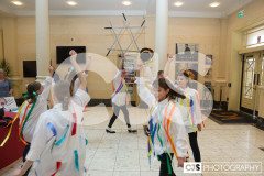 Arbory School Dancers 5 rehearsing for the Morris or Sword Dancing (Open) class. The Manx Music, Speech & Dance Festival 2025. Photo by Callum Staley (CJS Photography)