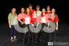 Winners of the Sheila Corkhill Memorial Cup for class FD4 Country/National Dancing (Yrs 7 to 13), Skeddan Jiarg who danced “Cummaghyn”. The Manx Music, Speech & Dance Festival 2025. Photo by Callum Staley (CJS Photography