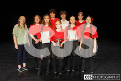 Winners of the Sheila Corkhill Memorial Cup for class FD4 Country/National Dancing (Yrs 7 to 13), Skeddan Jiarg who danced “Cummaghyn”. The Manx Music, Speech & Dance Festival 2025. Photo by Callum Staley (CJS Photography