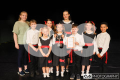Winners of The Doris Larsen Cup for FD1 Manx Folk Dancing (Up to Yr 6), Skeddan Jiarg A who danced “Dance for Three”. The Manx Music, Speech & Dance Festival 2025. Photo by Callum Staley (CJS Photography)